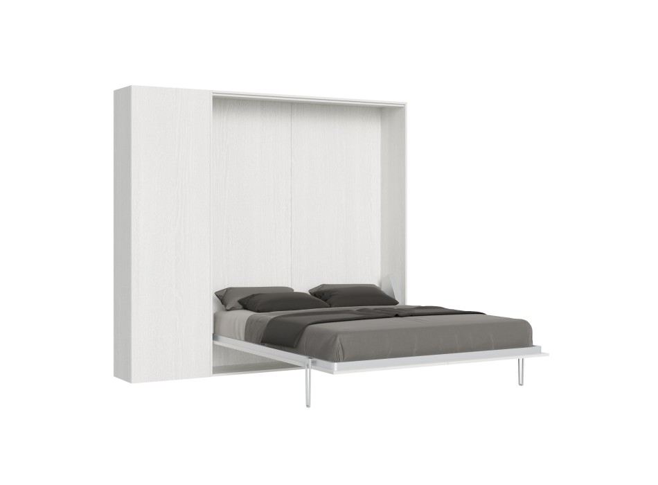 Mod.Kentaro Matrimoniale - Letto matrimoniale Kentaro Bianco Frassino con colonna sx-dx