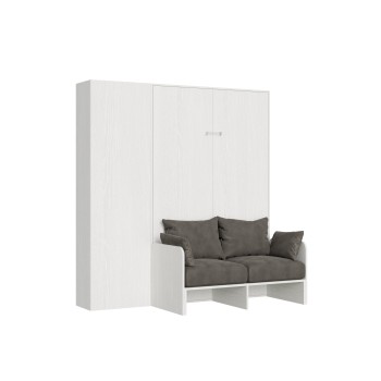 Mod.Kentaro Sofà 1/2 - Letto 120 Sofà Kentaro Bianco Frassino con colonna sx-dx