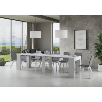 New Consolle Extra - Consolle allungabile 90x49/307 cm Extra Bianco Frassino