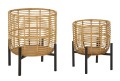 PORTA VASI RATTAN COPPIA 41 e 33 cm