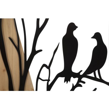 PANNELLO DA MURO BIRD FERRO E WOOD SET 4PZ