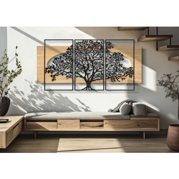 PANNELLO DA MURO TREE FERRO E WOOD SET 3PZ