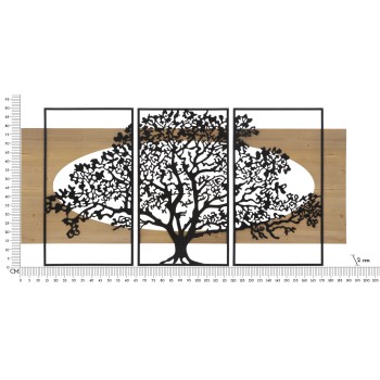 PANNELLO DA MURO TREE FERRO E WOOD SET 3PZ