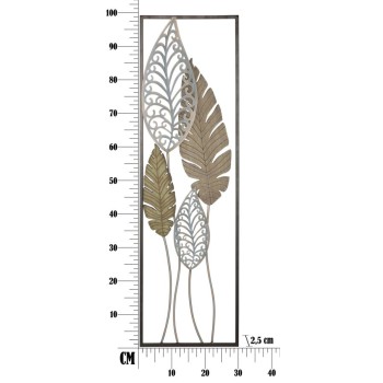 PANNELLO IN FERRO E LEGNO FOGLIE -B-
