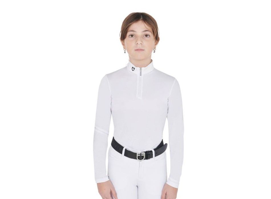 POLO BAMBINA DA CONCORSO SLIM FIT ANTI RAGGI UV