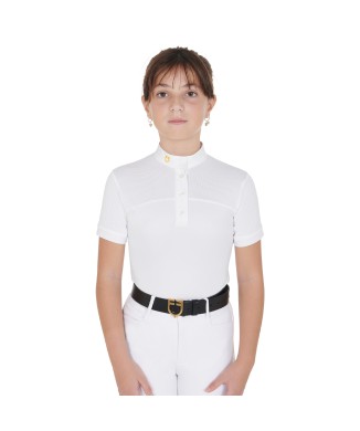 POLO BAMBINA DA CONCORSO SLIM FIT TESSUTO TRAFORATO