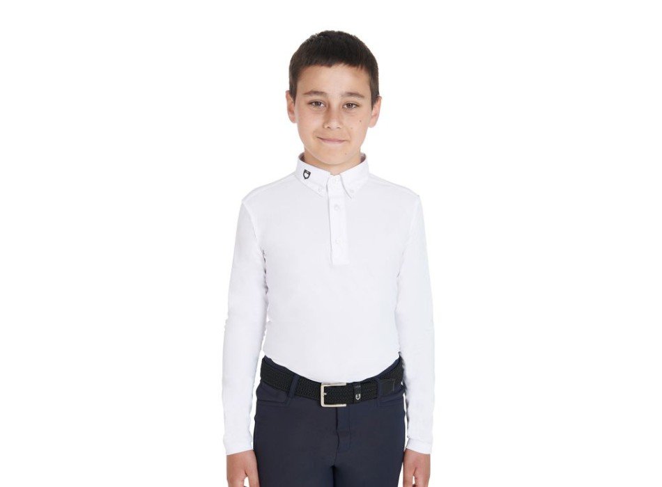 POLO BAMBINO DA CONCORSO SLIM FIT TRE BOTTONI