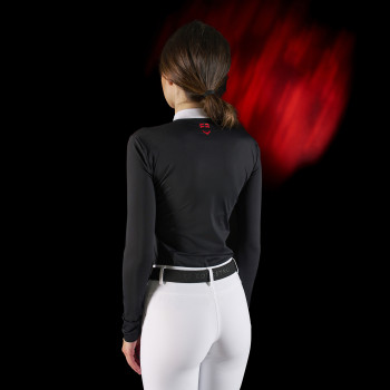 Polo concorso donna Equestro Ridertechnology manica lunga e zip