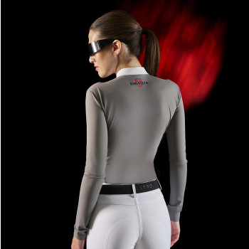 Polo concorso donna Equestro Ridertechnology manica lunga e zip