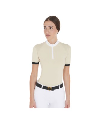 POLO DONNA SLIM FIT CON SPALLINI A CONTRASTO