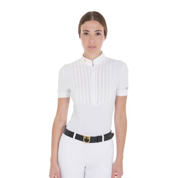 POLO DONNA SLIM FIT COTONE PLISSETTATO