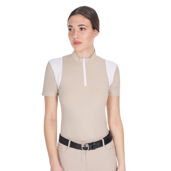 POLO DONNA SLIM FIT DA ALLENAMENTO CON INSERTI IN MESH