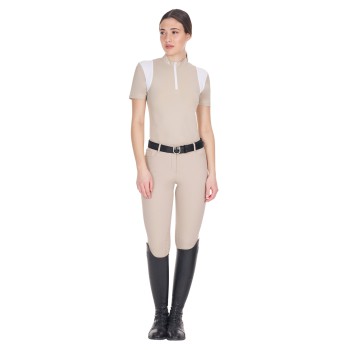 POLO DONNA SLIM FIT DA ALLENAMENTO CON INSERTI IN MESH