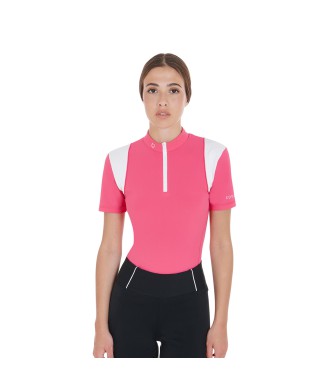 POLO DONNA SLIM FIT DA ALLENAMENTO CON INSERTI IN MESH