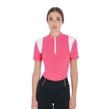 POLO DONNA SLIM FIT DA ALLENAMENTO CON INSERTI IN MESH