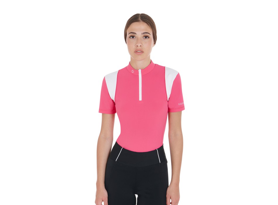 POLO DONNA SLIM FIT DA ALLENAMENTO CON INSERTI IN MESH