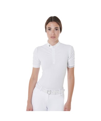 POLO DONNA SLIM FIT DA CONCORSO CON MANICHE ARRICCIATE