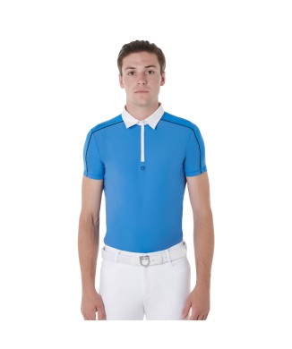 POLO UOMO DA CONCORSO MANICA CORTA CON ZIP E INSERTI IN MESH