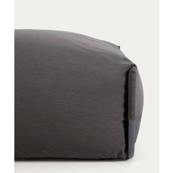 Pouf divano modulare 100% outdoor Square grigio scuro e alluminio nero 101 x 101 cm