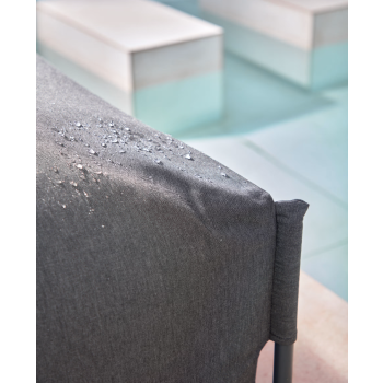 Pouf divano modulare 100% outdoor Square grigio scuro e alluminio nero 101 x 101 cm