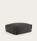 Pouf divano modulare 100% outdoor Square grigio scuro e alluminio nero 101 x 101 cm