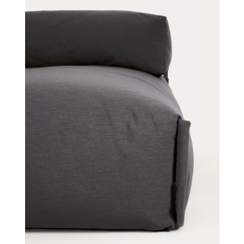 Pouf divano modulare longue outdoor Square grigio scuro e alluminio nero 165x101 cm