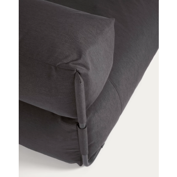 Pouf divano modulare longue outdoor Square grigio scuro e alluminio nero 165x101 cm