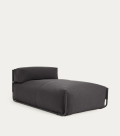 Pouf divano modulare longue outdoor Square grigio scuro e alluminio nero 165x101 cm