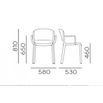 SEDIA DOME 265-266 CON BRACCIOLI PEDRALI