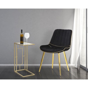 SEDIA PARIS NERA/GOLD SET 2 PZ