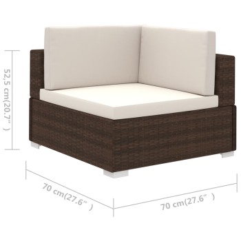 Set Divani da Giardino 6 pz con Cuscini in Polyrattan