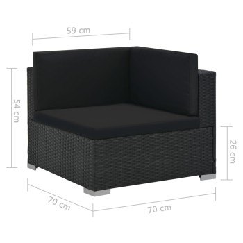 Set Divani da Giardino 6 pz con Cuscini in Polyrattan