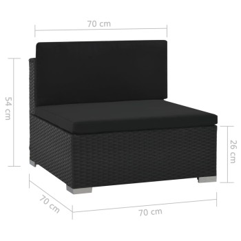 Set Divani da Giardino 6 pz con Cuscini in Polyrattan