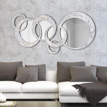 PINTDECOR SPECCHIO DA PARETE CIRCLES PICCOLO, specchio foglia argento