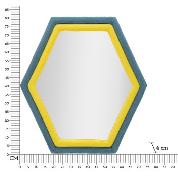 SPECCHIO DA MURO TONY VELLUTO BLU/GIALLO