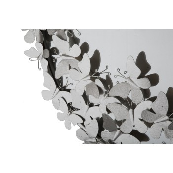 SPECCHIO FARFALLE ROUND SILVER