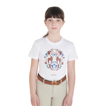 T-SHIRT BAMBINA SLIM FIT CON STAMPA A TEMA SCUDERIA