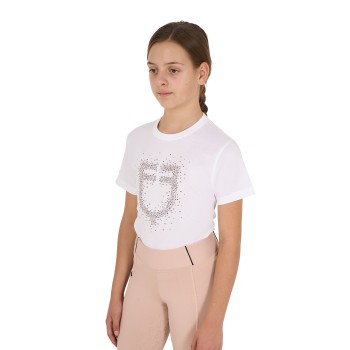 T-SHIRT BAMBINA SLIM FIT LOGO GLITTER ROSA