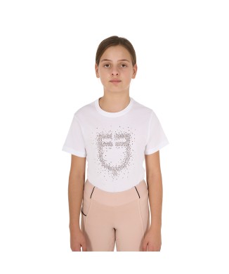 T-SHIRT BAMBINA SLIM FIT LOGO GLITTER ROSA