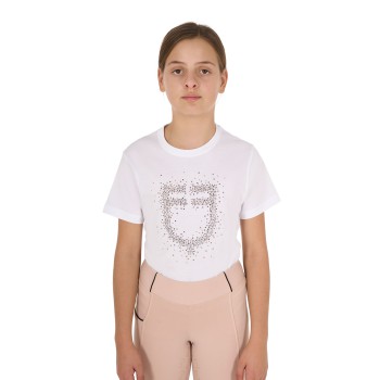 T-SHIRT BAMBINA SLIM FIT LOGO GLITTER ROSA