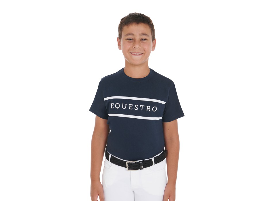 T-SHIRT BAMBINI CON SCRITTA A CONTRASTO