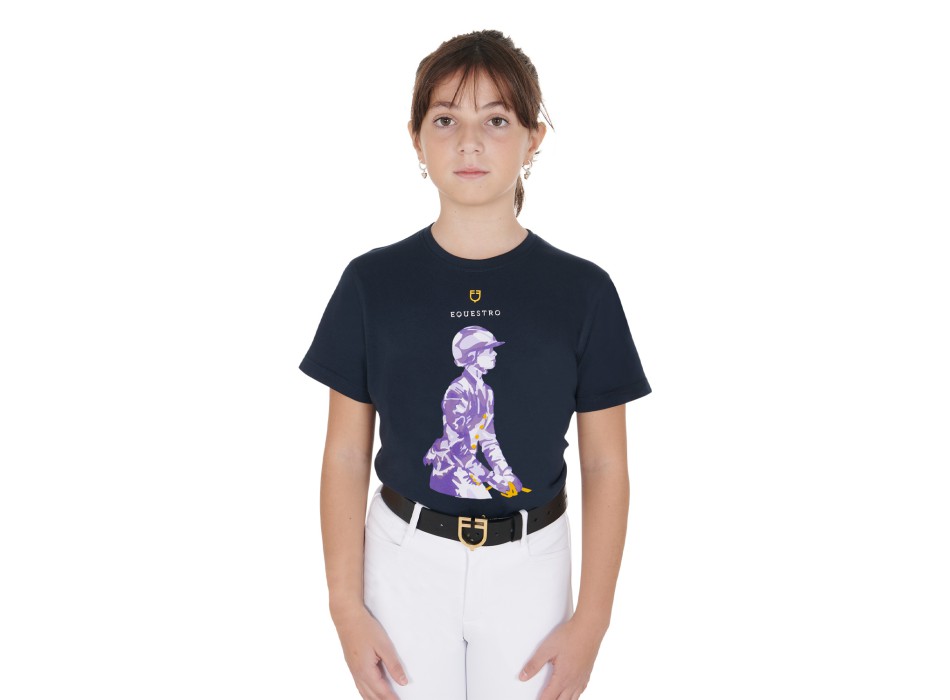 T-SHIRT BAMBINI SLIM FIT CON STAMPA CAVALIERE