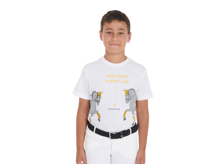 T-SHIRT BAMBINI SLIM FIT STAMPA DRESSAGE