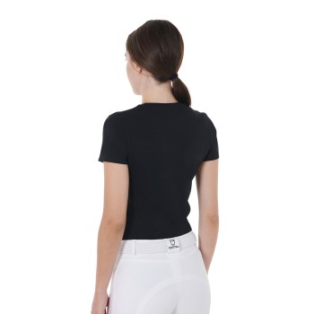 T-SHIRT DONNA SLIM FIT CON LOGO PSICHEDELICO