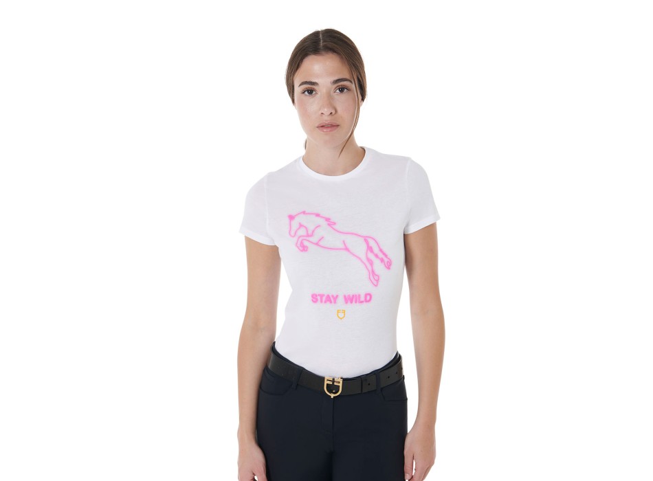 T-SHIRT DONNA SLIM FIT CON STAMPA STAY WILD