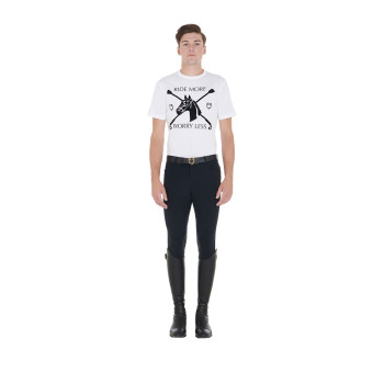 T-SHIRT UOMO SLIM FIT CON STAMPA EQUESTRE