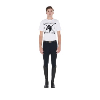 T-SHIRT UOMO SLIM FIT CON STAMPA EQUESTRE