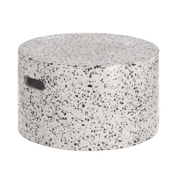 Tavolino Jenell in terrazzo bianco Ø 52 cm