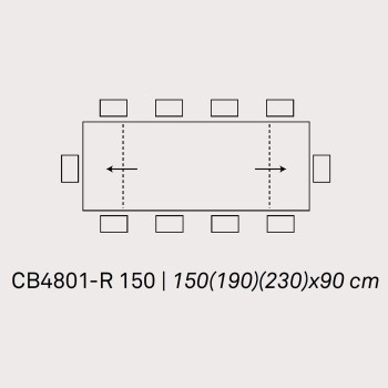 TAVOLO ALLUNGABILE WINGS CB4801-R 150 CONNUBIA 