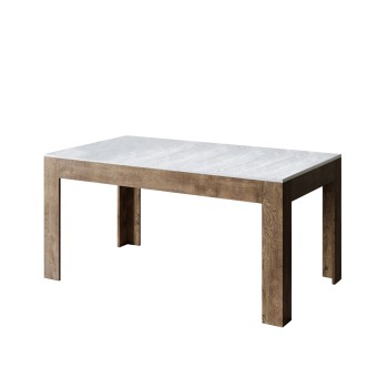 Tavolo Bibi - Tavolo allungabile 90x160/220 cm Bibi Mix piano Bianco Spatolato - base Antracite Spatolato